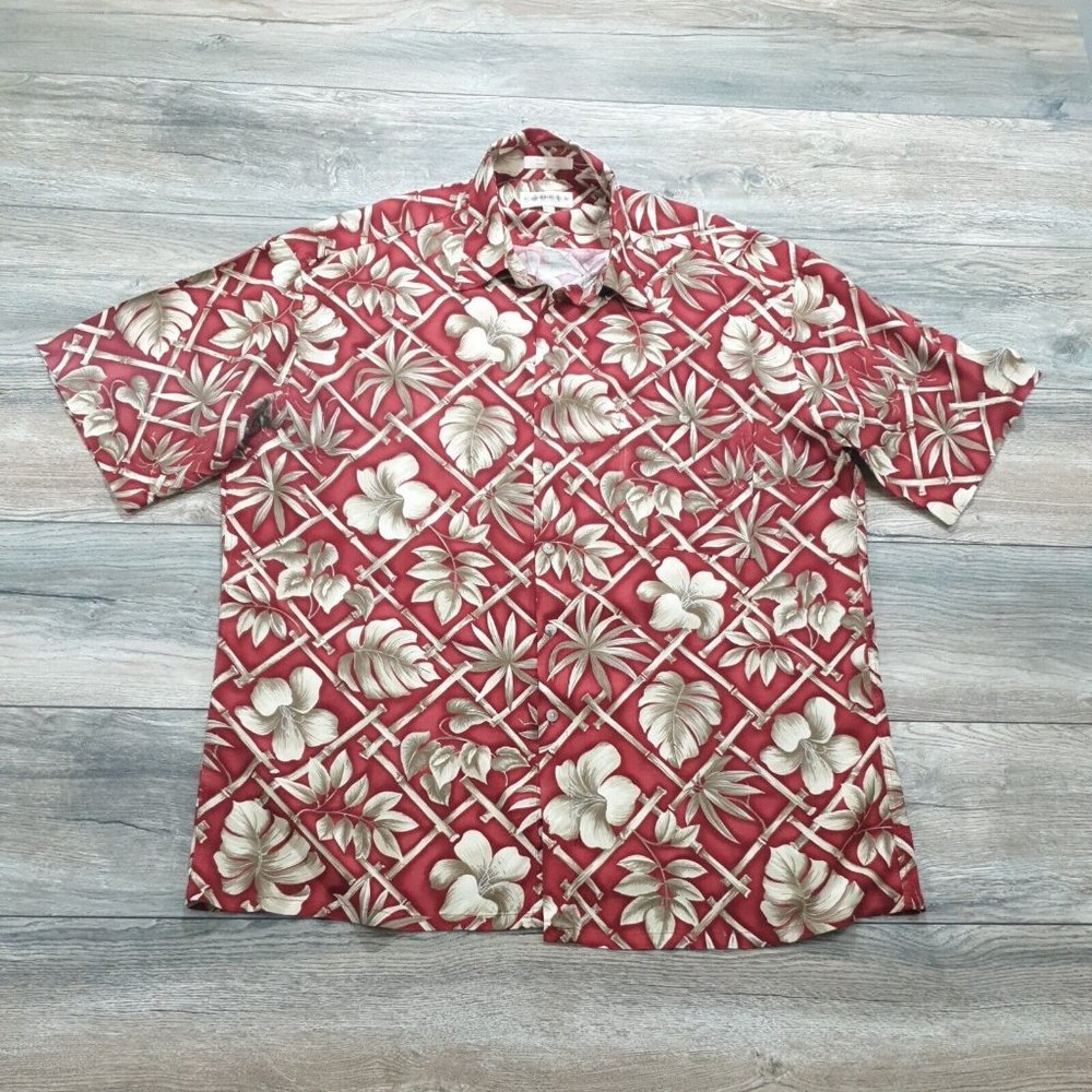 Campia Moda Short Sleeve Shirt Mens XL Tropical Hawaiian Floral Vacation Beach